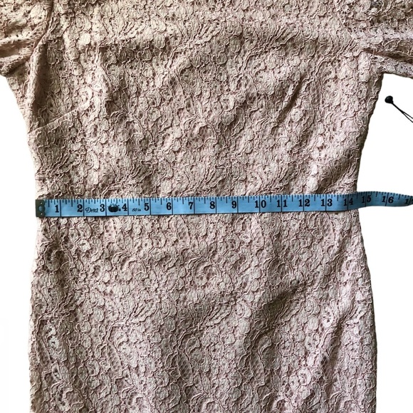 Adrianna Papell Pink Lace Long Sleeve Sheath Mini Dress sz 6 NEW romantic - Picture 8 of 13